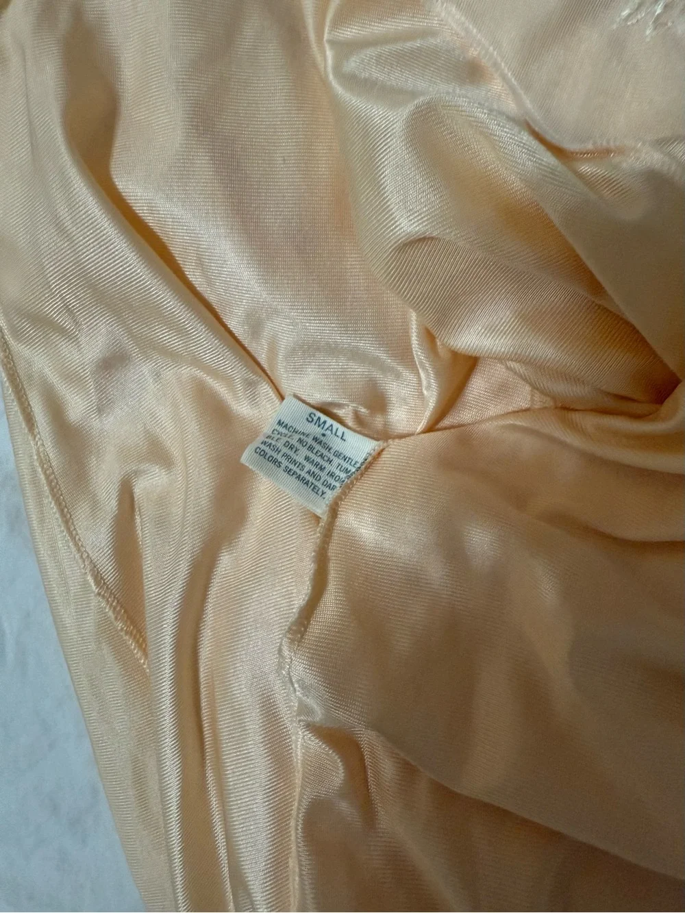 Women's Peach Embroidered Button-Front Nightgown